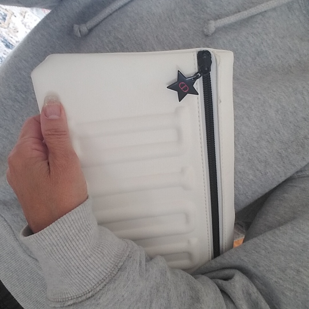 LARGE Christian Dior White Cosmetic Clutch Bag